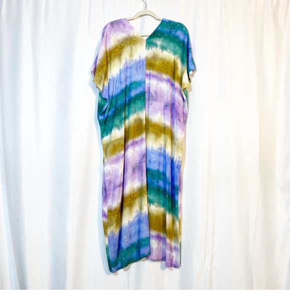 Zara Multicolored Tie Dyed Caftan Tunic Maxi Dress Blogger’s Favorite Fave - Picture 4 of 14